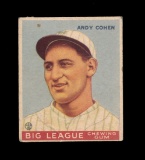 1933 Goudy Baseball Card #52 Andy Cohen New York Giants. PR to G Condition.