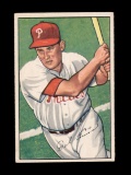 1952 Bowman Baseball Card #76 Del Ennis Philadelphia Phillies. EX - EX/MT+