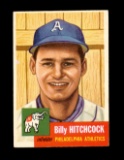 1953 Topps Baseball Card Scarce Short Print #17 Billy Hitchcock Philadelphi