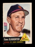 1953 Topps Baseball Card Scarce Short Print #41 Hall of Famer Enos Slaughte