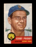 1953 Topps Baseball Card Scarce Short Print #113 Jerry Priddy Detroit Tiger