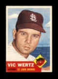 1953 Topps Baseball Card Scarce Short Print #142 Vic Wertz St Louis Browns.