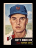 1953 Topps Baseball Card Scarce Short Print #151 Hall of Famer Hoyt Wilhelm