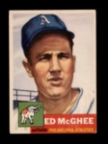 1953 Topps Baseball Card #195 Ed McGhee Philadelphia Athletics. EX/MT+ Cond