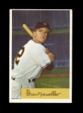 1954 Bowman Baseball Card #73 Don Mueller New York Giants. Creased on Rever