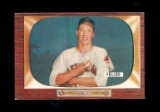 1955 Bowman Baseball Card #134 Hall of Famer Bob Feller Cleveland Indians.