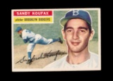 1956 Topps Baseball Card #79 Hall of Famer Sandy Koufax Brooklyn Dodgers. E