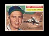 1956 Topps Baseball Card #165 Hall of Famer Red Schoendienst St Louis Cardi