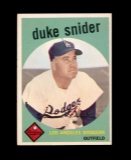 1959 Topps Baseball Card #20 Hall of Famer Duke Snider Los Angeles Dodgers.