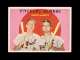 1959 Topps Baseball Card #34 Pitchers Beware Kaline-Maxwell. EX/MT - NM Con