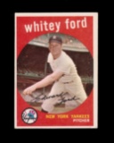 1959 Topps Baseball Card #430 Hall of Famer Whitey Ford New York Yankees. E