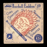 1952 Cleveland Indians Baseball Emblem to be Displayed on your Automobile &