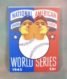 1945 World Series Score Card for The Detoit Tigers and The Chicago Cubs. Ex