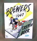 1947 Milwaukee Brewers Sketch Book. Excellent To Near Mint Condition.