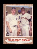 1962 Topps Baseball Card #18 Managers Dream Mantle-Mays. EX - EX/MT+ Condit