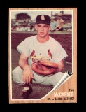 1962 Topps ROOKIE Baseball Card #167 Rookie Tim Carver St Louis Cardinals.