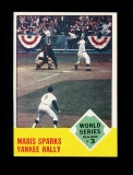 1963 Topps Baseball Card #144 Worls Series Game-3 Maris Sparks Yankee Rally