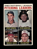 1964 Topps Baseball Card #3 National League Pitching Leaders Koufax-Maricha