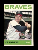 1964 Topps Baseball Card #35 Hall of Famer Ed Mathews Milwaukee Braves. EX