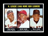 1967 Topps Baseball Card #244 NL Home Run Leaders Aaron-Allen-Mays . EX - E