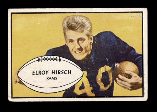 1953 Bowman Football Card #22 Hall of Famer Elroy Hirsch Los Angeles Rams.