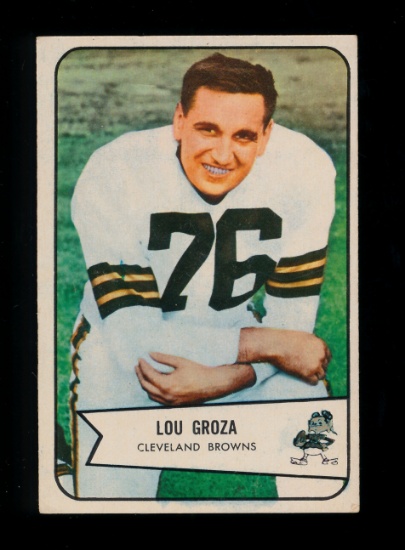 1954 Bowman Football Card #52 Hall of Famer Lou Groza Cleveland Browns. EX-