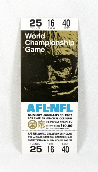1966 Proof Lucite Super Bowl-I Game Ticket. This is a PROOF That was Printe