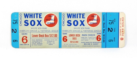 1967 Chicago White Sox Full Phantom World Series Admission Ticket. Major Le