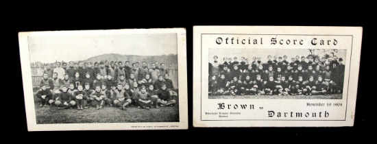 1904 Official Score Card of Brown Vs Dartmouth Football Game 0n November 19