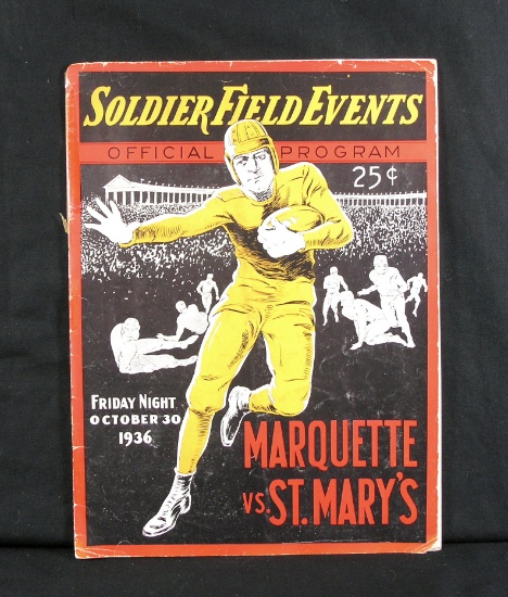 1936 Soldier Field Events Official Program.  Friday Night Game on October 3