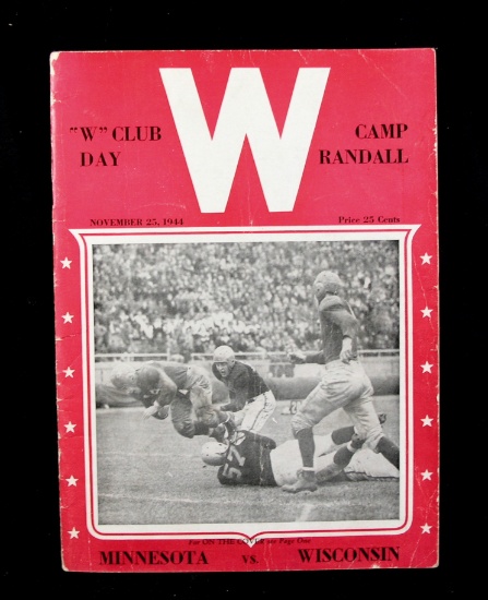1944 Minnesota Vs Wisconsin "W" Club Day Camp Randall College Football Game