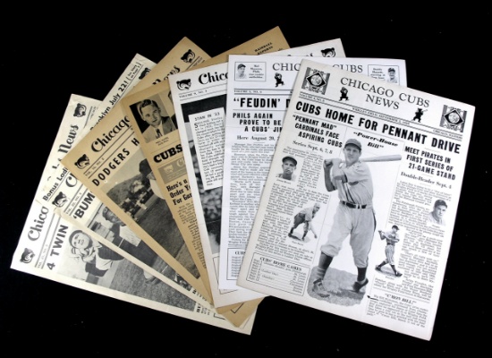 (7) Issues of The "Chicago Cubs News" from 1930s - 1950s. Excellent Readabl