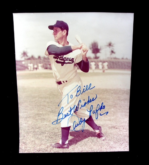 Autographed 8" x 10" Glossy Photo of Andy Pafko Brooklyn Dodgers "To Bill B