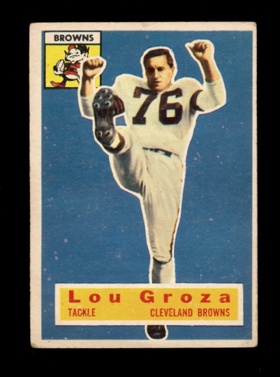 1956 Topps Football Card #9 Hall of Famer Lou Groza Cleveland Browns. VG/EX