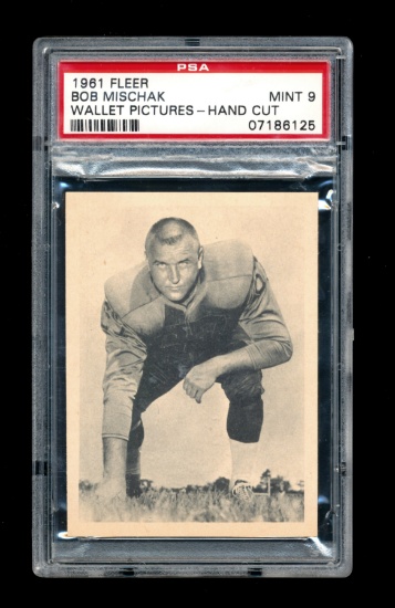 1961 Fleer Football Card Wallet Pictures Hand Cut Bob Mischak New York Tita