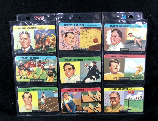 (9) 1954 Quaker Sports Oddities Collector Cards.