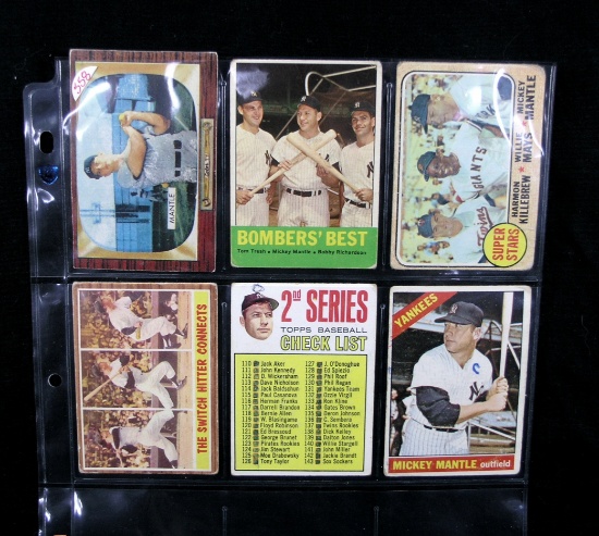 (6) Misc. Low Grade Mickey Mantle Baseball Cards