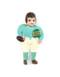 1940's Green Bay Packers Button And Football Player Doll.  7-1/2
