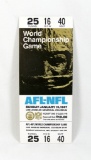 1966 Proof Lucite Super Bowl-I Game Ticket. This is a PROOF That was Printe