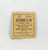 1946 Negro League All Star Game Ticket Stub Bleacher Section.