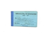 1926 -1927 Harvard Athletics Season Ticket Book Unused Tickets. Only Three