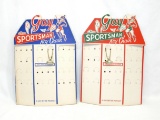 (2) 1950s Gay Sportsman Key Chain Store Cardboard Displays. One Keychain Re