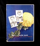 1942 Navy Vs Notre Dame Official College Football Program at Cleveland Stad