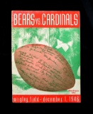 1946 Chicago Bears Vs Chicago Cardinals Official Program Wrigley Field Dece