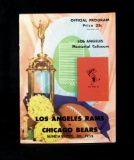 1955 Los Angeles Rams Vs Chicago Bears Official Football Game Program at Lo