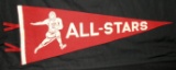 1930's - 1940's College All - Star Felt Pennant Nice Red And White bright C