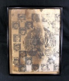 Original 1909-1912 Era Framed Detroit Tigers Baseball Team Picture/Lineup w
