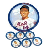 1973 Gil Hodges Metal Drink Tray and 6 Coasters.