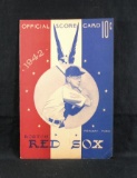 1942 Boston Red Sox Official Score Card vs Cleveland Indians. Has Been Scor