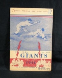 1944 New York Giants Official Program and Score Card vs St Louis Cardinals.